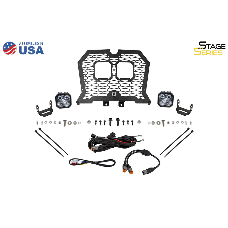  Diode Dynamics - Stage Series LED Grille Kit for2019-2024 Polaris RZR XPSport Yellow Combo